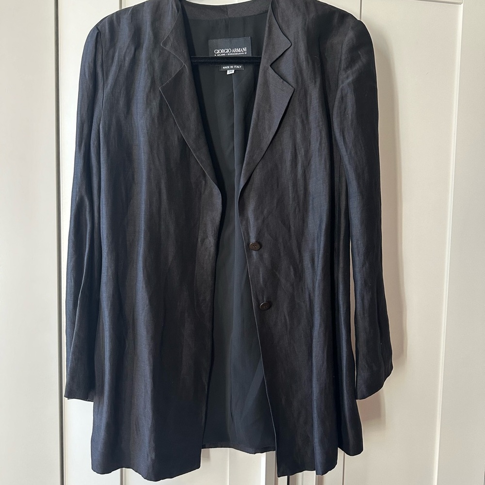 Giorgio Armani lLinen/ Silk Black Jacket